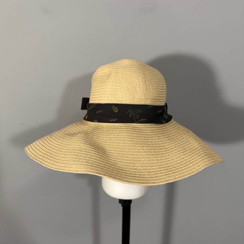 Pokemon Center Lapras Summer Days Floppy Straw Hat Tan Black Ribbon Wide Brim OS